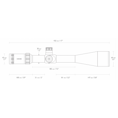 Оптический прицел Hawke Sidewinder 8-32x56 (20x 1/2 Mil Dot)