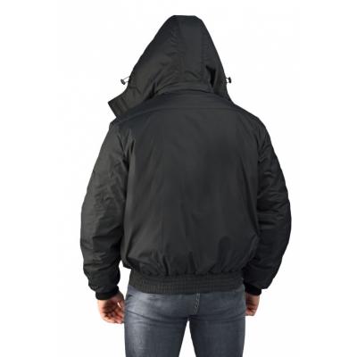 Куртка мужская Бомбер демисезонная тк.Джордан чёрная (с капюшоном)