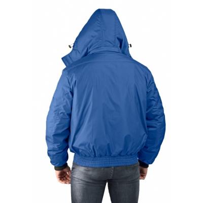 Куртка мужская Бомбер демисезонная тк.Джордан т.синяя (с капюшоном)