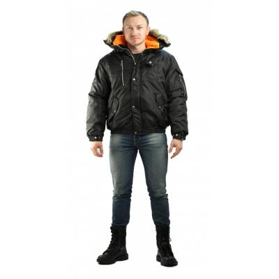 Куртка укороченная мужская Аляска зимняя. чёрная