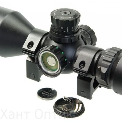 Оптический прицел Veber Black Fox 3-9x42 RG MD с кольцами на Weaver